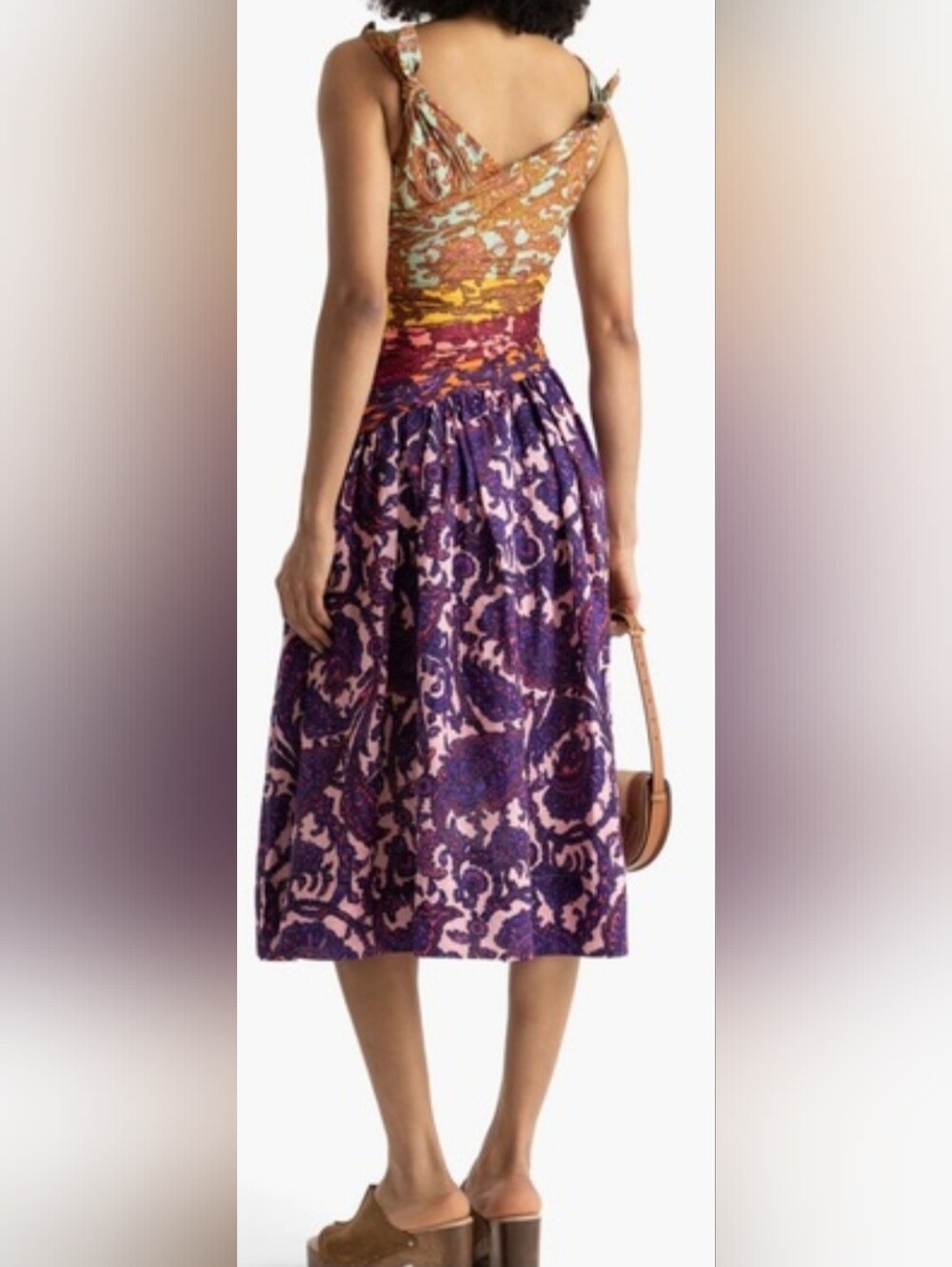 Zimmermann Tiggy Bow Midi Dress in Spliced Pasley - Picture 3 of 17